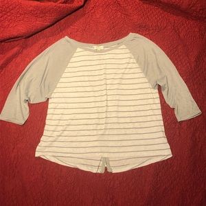 Green & grey baseball striped top zipper accent